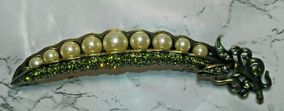 Заколка/брошь HEIDI DAUS «Подглядывающий» кристалл и искусственный жемчуг горох - Изображение 1 из 4