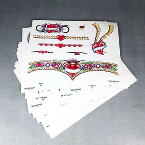 Tattoo Flash Sheet Set Vintage style art 10 color with outline pairs Plus 2 more - Picture 1 of 15
