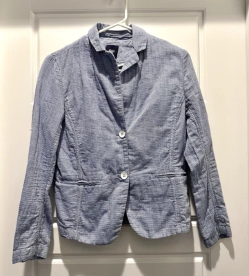 Blazer Gap para mujer 100 % algodón azul blanco a rayas talla 0 Preppy oficina de negocios Foto 1 de 4