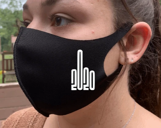 F**K 2020 Middle Finger Vinyl Black Cloth Stretchy Breathable Facemask - NEW! - Image 1 of 1