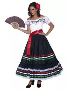 Ladies Mexican Spanish Western Senorita Fancy Dress Costume - Picture 1 of 2