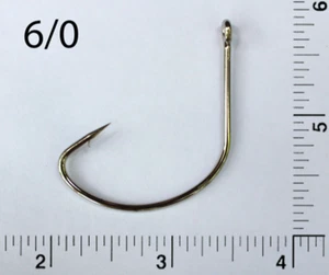 PACK OF 25 Size 6/0 TACKLEWORKS Offset Nickel Kahle Fishing Hooks w Straight Eye - Picture 1 of 2