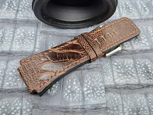 24mm/24mm Ostrich leg Leather Watch Band Minimalist Design Exotic Leather - Picture 1 of 8