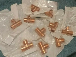 Elkhart 32668 3/8" CxCxC Copper Sweat / Solder Tee Qty 10 - Picture 1 of 3