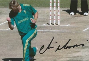 SOUTH AFRICA CRICKET: CHRIS MORRIS SIGNED 6x4 ODI ACTION PHOTO+COA - Picture 1 of 1