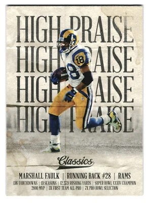 2018 Panini Classics Marshall Faulk High Praise St. Louis Rams #12 - Image 1 of 2