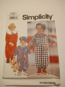 FF UC Simplicity #7947 Toddlers' Jumpsuit and Hat - Size 2-4 - Picture 1 of 3