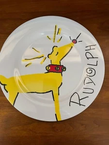 Pottery Barn Kids Rudolph Melamine 11" Dinner Plate - Picture 1 of 3