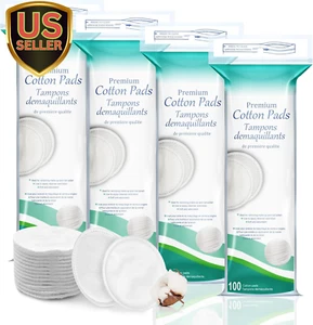 Premium Cotton Rounds for Face 400 Count - Makeup Remover Pads, Hypoallergeni... - Picture 1 of 1
