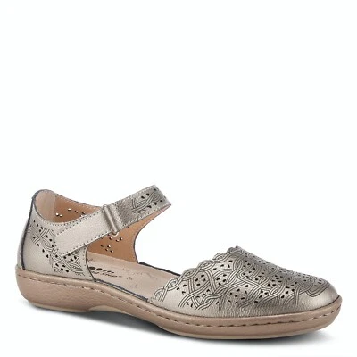 SPRING STEP SABRIYE PEWTER LEATHER MARY JANE Closed toe FLAT US 7 EU 37 - Image 1 of 4