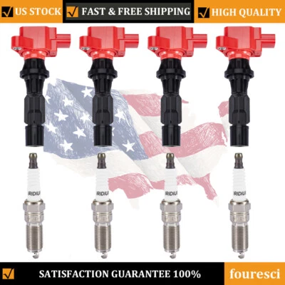 Pacote com 4 velas de ignição e conjunto de bobina de ignição para Mazda3 6 CX7 MX-5 Miata L3G2-18-100 - Imagem 1 de 4