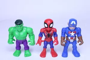 Marvel Super Hero Adventures Spider Man Hulk y Capitán América 2018 Playskool - Imagen 1 de 4