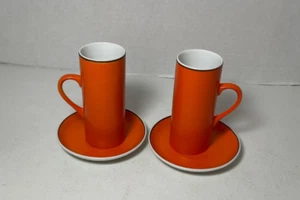 Juego de tazas/platillos espresso de porcelana vintage Mid Century Lagardo Tackett Schmid - Imagen 1 de 11