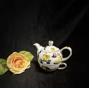 Tetera Paul Cardew para una olla de té ""té de gato"" con tapa y taza diseñada en Inglaterra - Imagen 1 de 11