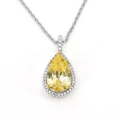 Collar TheJewelryHut Vintage Inspirado Amarillo y Blanco Cristalino en Plata Foto 1 de 3