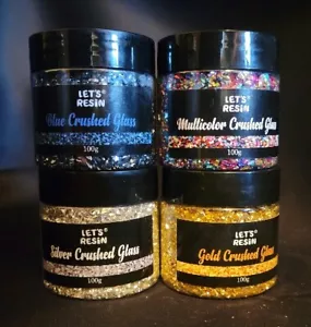 4 Pck Crushed Glass 100g, 4 Color Set - Picture 1 of 11