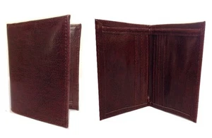 BILLETERA MARRÓN DELGADA DE CUERO SINTÉTICO PARA HOMBRE - SOPORTE PARA TARJETA DE CRÉDITO DINERO - PLEGABLE - Imagen 1 de 5