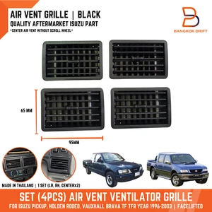 Black 4pcs Air Vent Ventilator Grille For Isuzu Pickup TF TFR Facelifted 96-02 - Picture 1 of 9
