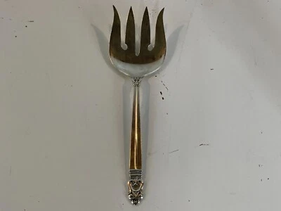 Tenedor para servir ensalada de plata esterlina internacional patrón real danés de colección 9" Foto 1 de 4