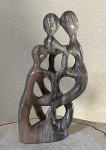 HENRY MOORE Type - MCM Mid Century Modern - Carved Granite Abstract Family Unity - Picture 1 of 13