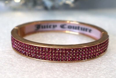 Brazalete con bisagras Juicy Couture oro rosa cristales rosas B148 Foto 1 de 3