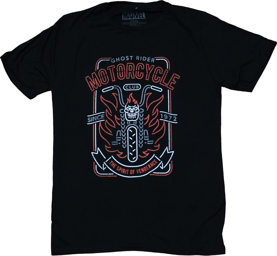 Ghost Rider New Adult T-Shirt - Motorcycle Club Sign Image - Image 1 of 1