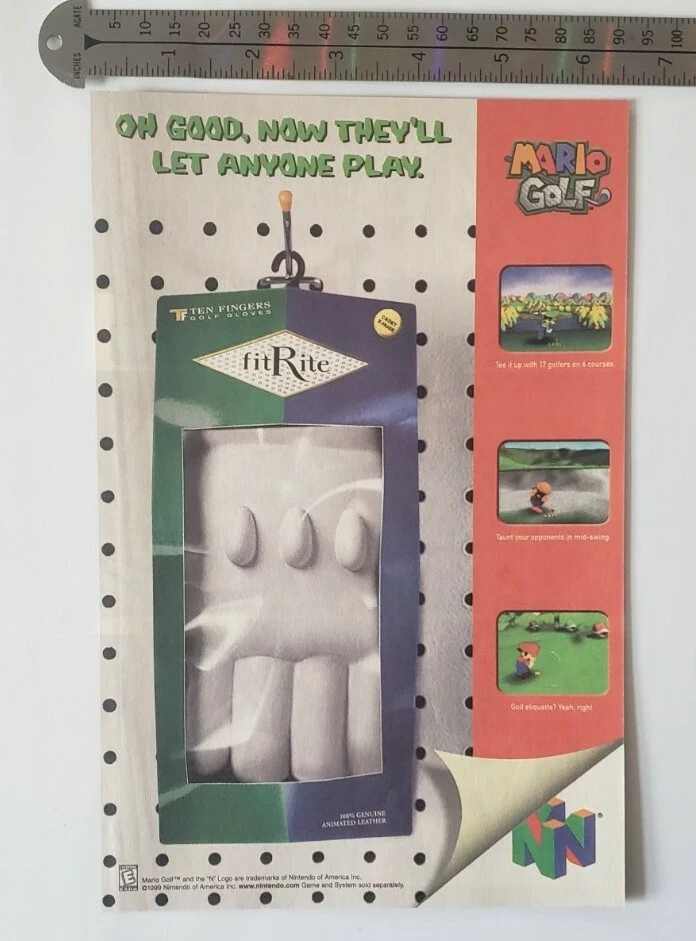 Mario Golf Nintendo 64 RARE Print Advertisement  - Image 1 of 2