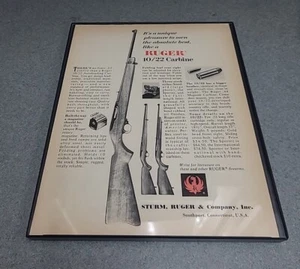 Ruger 10/22 Carbine Rifle Sturm, Rurger 1968 Print Ad Framed 8.5x11 Wall Art  - Picture 1 of 1