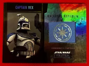 2016 Star Wars Evolution Commemorative Flag Patch Gold Card Captain Rex 08/25 - Picture 1 of 2