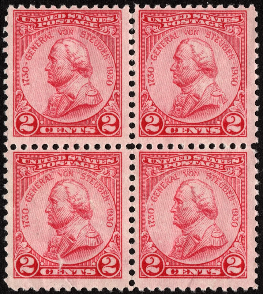 US Stamp Scott # 689 Block of 4 Mint - 2 Cents Baron von Steuben Commemorative - Image 1 of 1