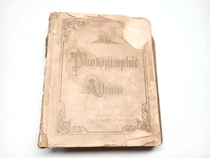 Antique 1800s photographic album with original pictures as seen - Picture 1 of 10