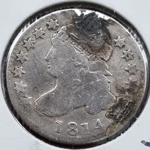 1814 Capped Bust Dime 10c Better Grade F Det. #2176 Cover