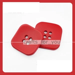 10PCS 18MM-30MM 4-HOLE 2-HOLE COLORED RESIN BUTTONS FOR CLOTHING SEWING CRAFT - Picture 1 of 23