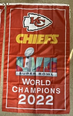 Kansas City Chiefs NFL Super Bowl Champions 2022 LVII Banner/Flag 3’ x 5’ - Image 1 of 2
