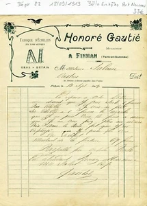 Dépt 82 - Finhan - Belle Entête Art Nouveau Fabricant d'Echelles du 18/09/1913 - Imagen 1 de 1