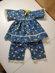 VTG 60s Two-piece Retro Flower Print Doll Clothes Outfit Handmade  - Picture 1 of 22