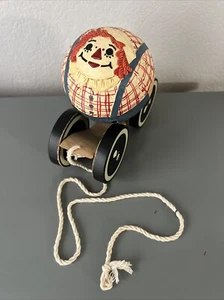 1991 BRIERE STUDIO FOLK ART PULL TOY - RAGGADY ANDY carrello note musicali 1992 - Foto 1 di 17