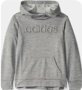 Adidas Big Girls Embossed-Logo Hoodie - Gray - Medium (10/12) - Picture 1 of 4
