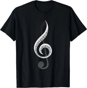 Funny Piano For Men Women Cool Treble Musical T-Shirt - Picture 1 of 11