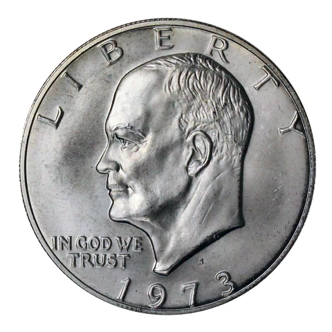 1973 -S Eisenhower dollar BU 40% Silver Ike Coin Cover