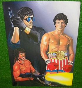 Vintage Sylvester Stalone Movie Poster ROCKY Cobra Rambo 24 x 18" - LAST ONE - Picture 1 of 1
