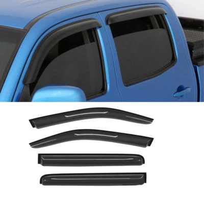 Window Visors For 05-20 Nissan Frontier Crew Cab Vent Visor Sun/Rain Guards 4pcs - Image 1 of 4