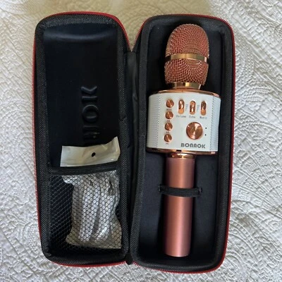 BONAOK Inalámbrico Bluetooth Micrófono Karaoke Altavoz Portátil Portátil ¡Nuevo! Foto 1 de 4