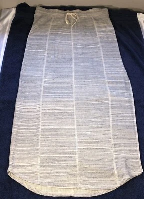 Tommy Bahama Falda Larga Lápiz Lateral Dividido Cordón Mujer Gris Blanco Talla M Foto 1 de 4