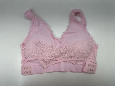 Sujetador Mujer Talla XXL Rosa Claro Encaje Frontal Tapas Entrecruzadas Ajustable Acolchado Nuevo Foto 1 de 4