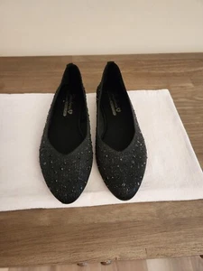 Women's Skechers Cleo 2.0 Glitzy Daze Flat-BLK Black Stretch Fabric Sz6.5--NIB! - Picture 1 of 4