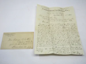 Campbell Mining Reducing Co Letterhead 1881 New York City Stock Transfer Letter - Picture 1 of 4