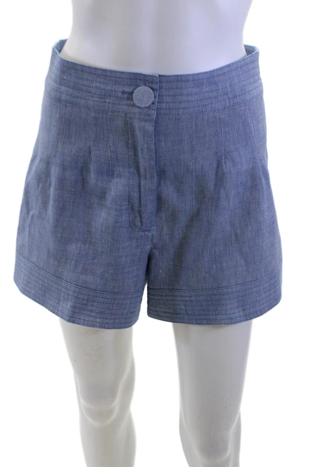 Pantalones Cortos Chinos Alexis Unisex Azul Cierre Botón Talla M Foto 1 de 4