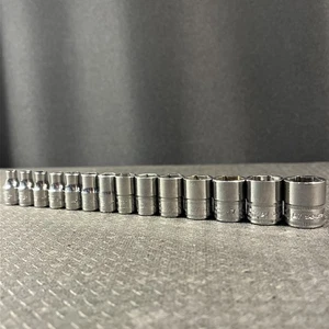 Snap-on Tools 1/4" Flank Drive 14pc METRIC SHALLOW 6-point Socket SET 4-15mm - Picture 1 of 23