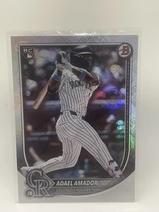 ADAEL AMADOR 2025 BOWMAN RETRO LOGO FOIL SSP CASE HIT RC COLORADO ROCKIES #31 - Picture 1 of 6